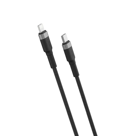XCC8699 X-SharkMini USB-A to Lightning Hızlı Şarj ve Data Kablosu 30cm 3A 27W QC 3.0 PD Destekli 480 Mbps Veri Aktarım Örgü Hasır Alüminyum Uç Dayanıklı Kısa Şarj Kablosu | XCC8699