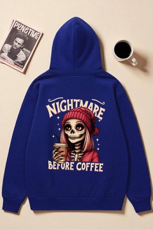 Unisex NıghtMare Baskılı kapüşonlu Sweatshirt