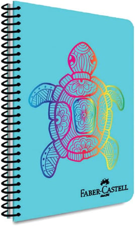 Faber-Castell Yüz Tasarımlı Spiralli Defter, A4, 120 Yaprak, 70g Kağıt, Çizgili, Dayanıklı Kapak, Kolay Açılan Spiral Cilt, Asorti Renkler