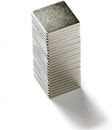 Dünya Magnet 20 Adet 10Mm X 10Mm X 1Mm Köşeli Süper Güçlü Neodyum Mıknatıs