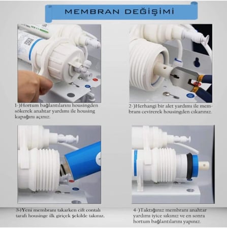 298 Su Arıtma Cihazı Lg Membran Ve Membran Kabı Yenileme Seti