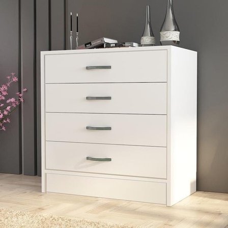 Eco Room Amor 4 Çekmeceli Şifonyer - Beyaz - 86 Cm