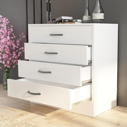 Eco Room Amor 4 Çekmeceli Şifonyer - Beyaz - 86 Cm