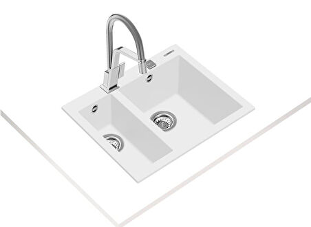 Teka Forsquare 590 Beyaz Granit Evye