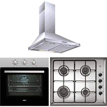 TEKA Chef 1 Ankastre Set - (He 715 Ss + Hlx 60 4g Aı Al Ocak + Df 60) - Inox