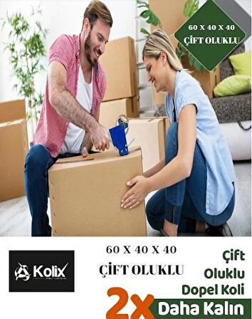 60×40×30 Taşıma Kolisi 10 Adet Çift Oluklu