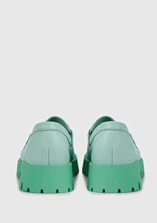 Yeşil Deri Kadın Ayakkabı