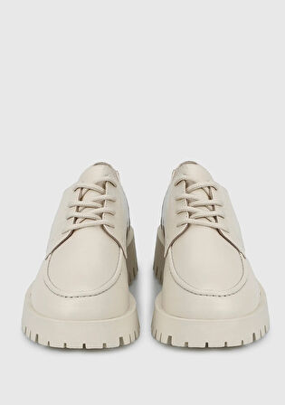 Bej Deri Kadın Ayakkabı