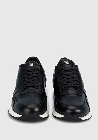 Siyah Deri Erkek Sneaker