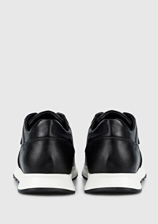 Siyah Deri Erkek Sneaker