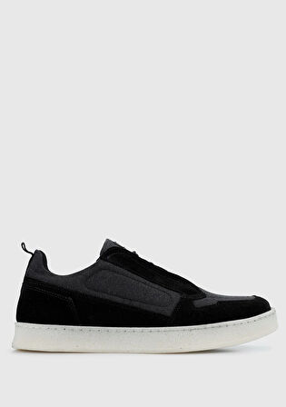 Siyah Deri Erkek Sneaker