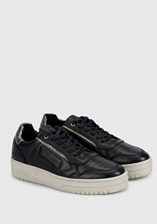 Siyah Deri Kadın Sneaker