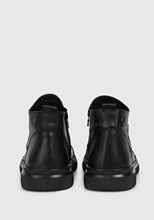 Siyah Deri Erkek Bot