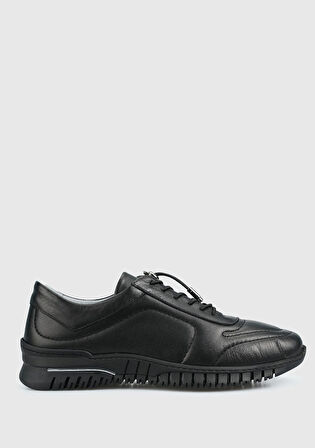 Siyah Deri Kadın Ayakkabı