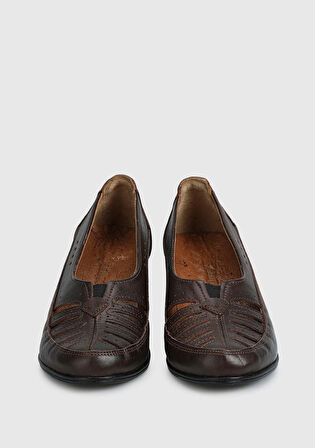 Kahve Deri Kadın Ayakkabı
