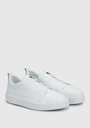 Beyaz Deri Erkek Sneaker