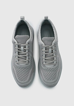 Gri Deri Erkek Sneaker