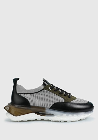 Gri Deri Erkek Sneaker