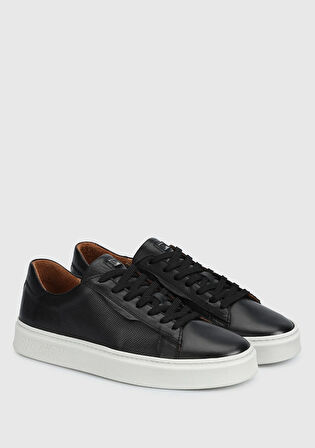 Siyah Deri Erkek Sneaker
