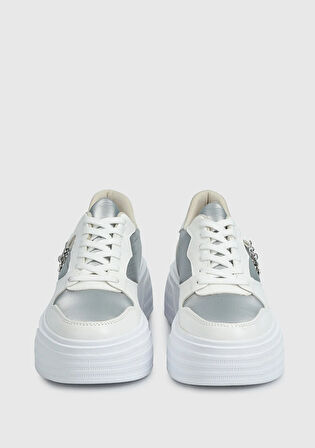 Beyaz-Gri Kadın Sneaker