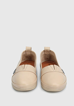 Bej Deri Kadın Ayakkabı