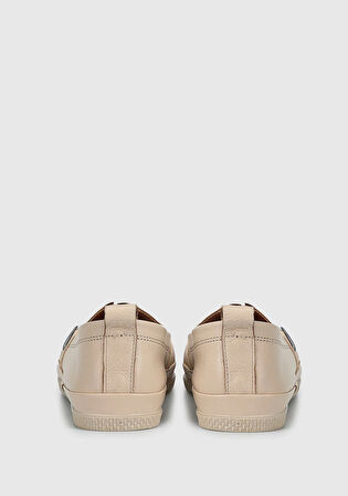 Bej Deri Kadın Ayakkabı