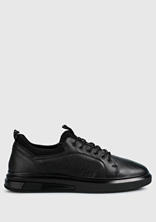 Siyah Deri Erkek Sneaker