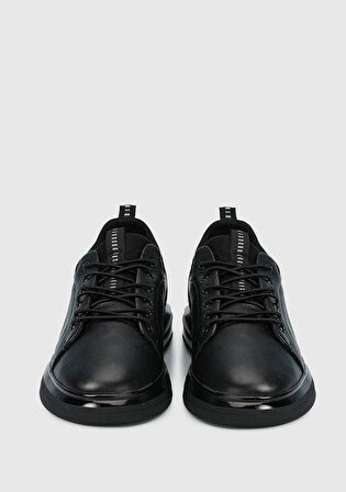 Siyah Deri Erkek Sneaker