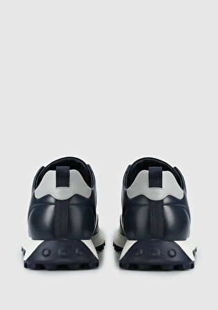 Lacivert Deri Erkek Sneaker