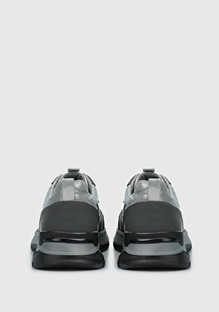 Gri Deri Erkek Sneaker