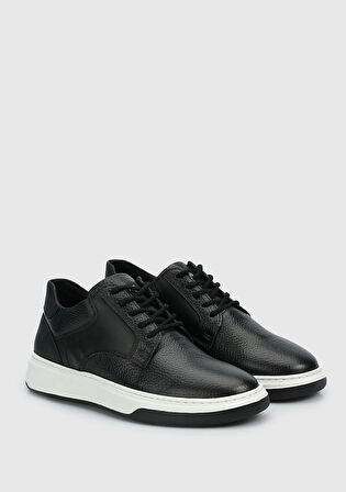 Siyah Deri Erkek Sneaker