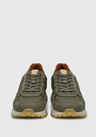 Haki Deri Erkek Sneaker