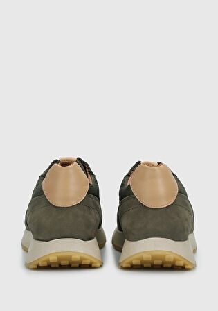 Haki Deri Erkek Sneaker