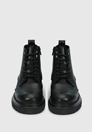 Siyah Deri Erkek Bot