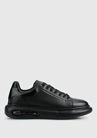 Siyah Deri Erkek Sneaker