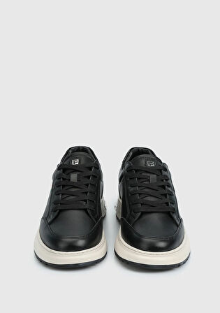 Siyah Deri Erkek Sneaker