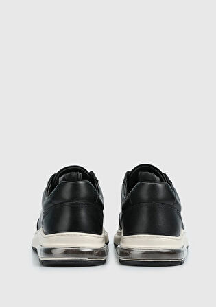 Siyah Deri Erkek Sneaker