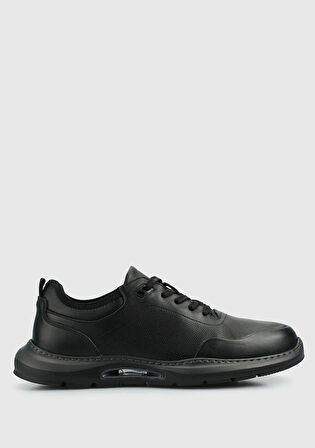 Siyah Deri Erkek Sneaker