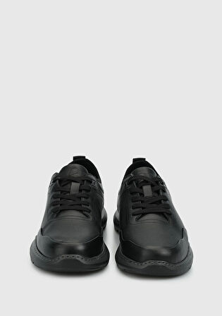 Siyah Deri Erkek Sneaker