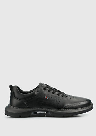 Siyah Deri Erkek Sneaker