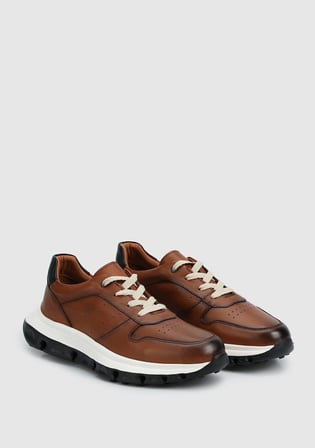 Taba Deri Erkek Sneaker