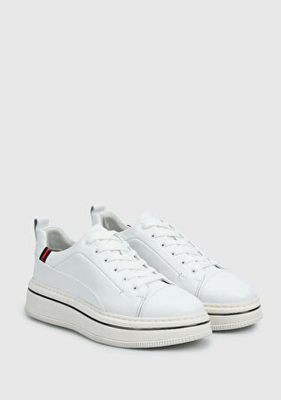 Beyaz Deri Erkek Sneaker