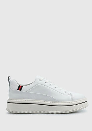 Beyaz Deri Erkek Sneaker