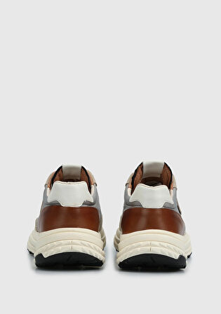 Bej Deri Erkek Sneaker