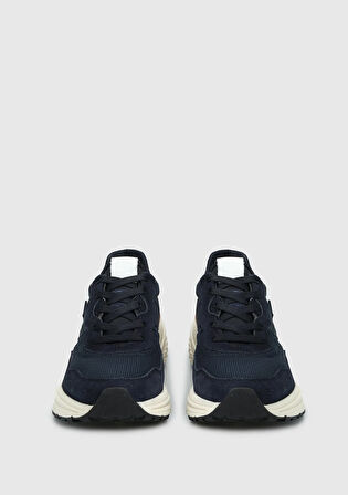 Lacivert Deri Erkek Sneaker
