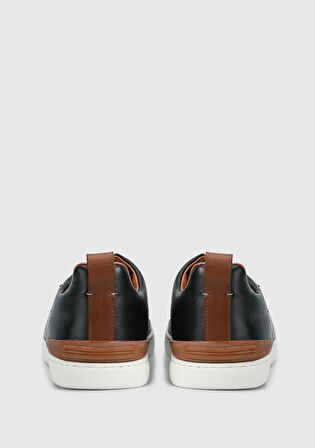 Siyah Deri Erkek Sneaker