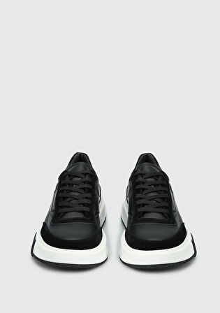 Siyah Deri Erkek Sneaker