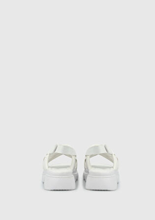 Beyaz Kız Çocuk Düz Sandalet