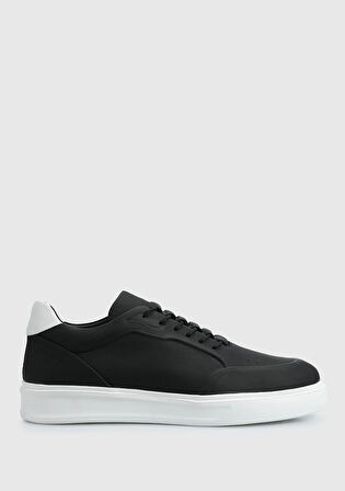 Siyah Deri Erkek Sneaker