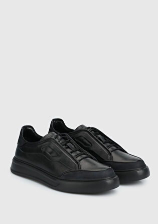 Siyah Deri Erkek Sneaker